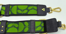 Orla Kiely Green & Brown Webbing Leather Bag Strap NEW