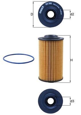 Mahle 399d oil filter for - ox,