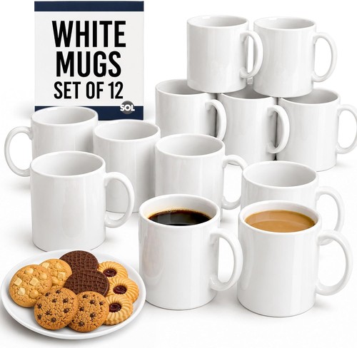 White mugs set - mugs, 12