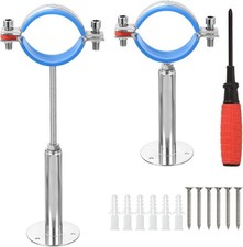 2Pcs Adjustable Pipe Support Brackets | Stainless Steel Wall & Ceiling Mount 100