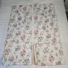 Pretty Vintage Floral Curtains Cottage Core W65 D53" Pinks, Greens Cotton Granny