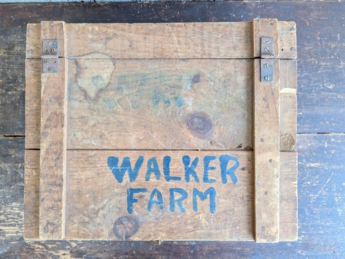 Vtg 40s wooden shipping fruit - vtg,
