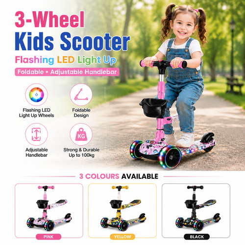 Wheel kids scooter flashing - 3-wheel,