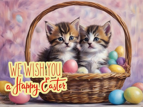 Kittens easter card - easter,