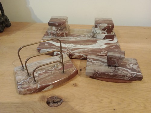 Vintage marble inkwell - vintage,