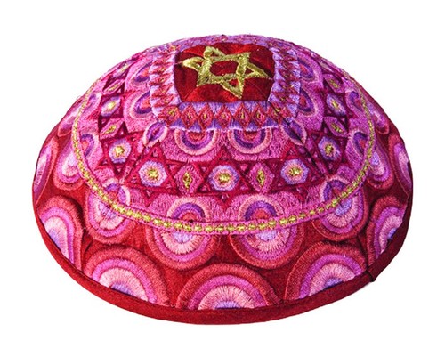 Jewish kippah with embroidered - jewish,