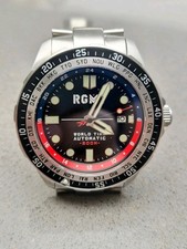 New, RGMT Continental World Time Automatic Black, Wallet And Case. RG 8024 