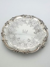 Fine Victorian Sheffield Silver-Plated Salver on Scroll Feet – circa 1840