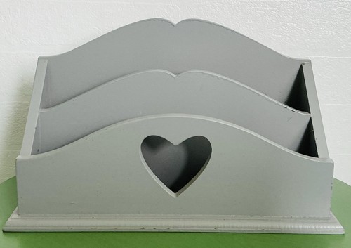 Grey wooden letter rack - letter,