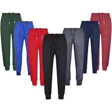 Kids Girls Boys Fleece Jogging Bottoms Cuffed Joggers Sweatpants School Trousers