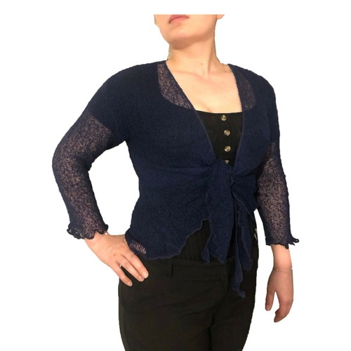 Womens open front tie shrug - front,