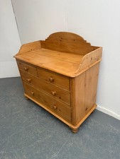 A Quality Victorian Tray back Antique /Old Pine Waxed 4 Drawer Chest of Drawers