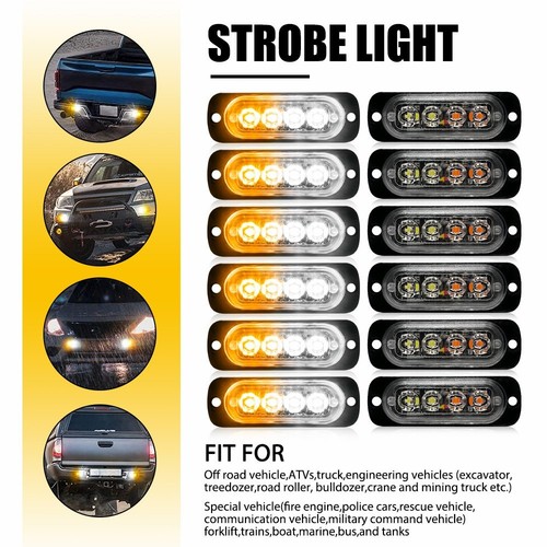 12x amber white led - led, truck
