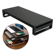 Metal Laptop Monitor Stand Riser Support Office Desk Organizer Sturdy UK