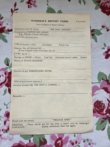 Ww2 air raid warden report - ww2,