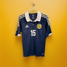SCOTLAND 2011/2013 HOME FOOTBALL SHIRT ADIDAS M MATCH WORN ISSUE #15