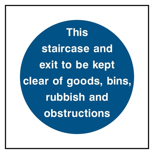 Staircase kept clear - kept,