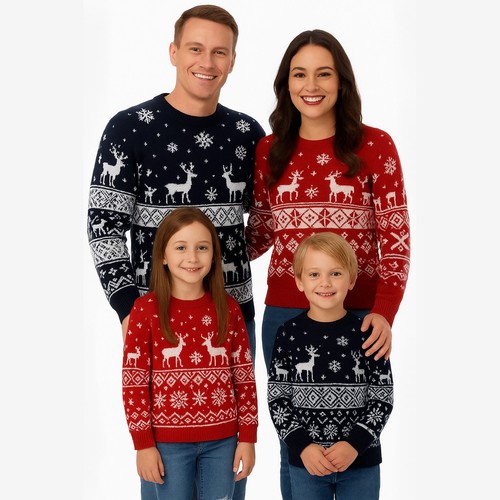 Unisex family christmas jumper - family,