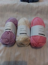 3×50g 100% Mercerised Cotton Knitting Crochet Yarn Various Colours Job Lot