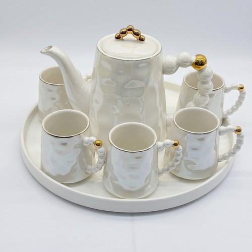 Luxury beaded ceramic tea - beaded,