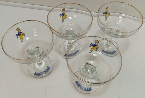 Babycham glasses set gold - glasses,