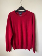M&S Blue Harbour Jumper Medium extra fine lambswool red