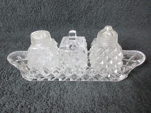Elegant crystal condiment set - crystal,