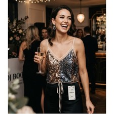 ZARA Sequin Sheer Crop Top