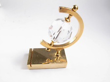 Swarovski?  Globe Desk Ornament Cut Crystal Prism Photo or Business Card Holder