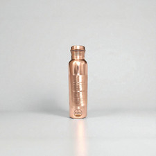 Pure Copper Water Bottle 1L Ayurvedic Leak-Proof Textured Flask Silver Touch