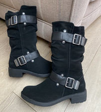 NEW BLACK ROCKET DOG BIKER BOOTS, UK 5