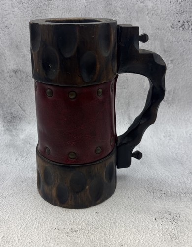 Vintage wooden beer stein - wooden,