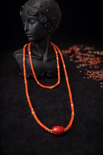 Authentic nigerian coral bead - coral,