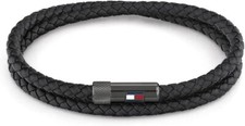 Tommy Hilfiger Jewelry Men's Leather Bracelet Black - 2790262S