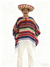 MEXICAN PONCHO SOMBRERO MENS