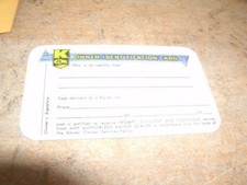 1947 1948 1949 1950 1951 1952 1953 1954 1955 KAISER NEW CAR OWNERS ID CARD SHEET