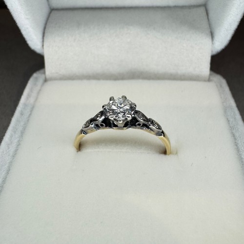 18ct gold and platinum diamond - gold,