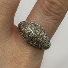 Diamond Pave Dome Cluster Ring 9ct 9k Yellow Gold - Size S