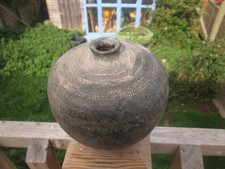 West African Mali Nigerian Pit Fired Pottery Tribal Water ceremonial Pot Vase