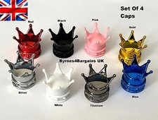 Tyre Valve Dust Caps Crown Car Bike Motorcycle X 4 UK Seller FITS ALL CARS