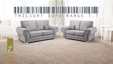 stylish brand new verona full back 3 & 2  settee sofa set grey