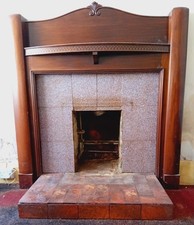 WOOD FIREPLACE SURROUND: c1930's