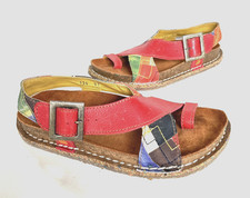 Ladies the ART Company Red Leather Sandals Size UK 4.5 eur37 Mint Cond