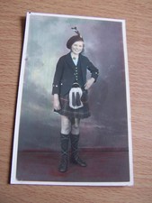 Girl in Scottish Outfit Kilt Vintage Tinted Photo Tower Studio Longton Stoke