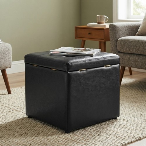Stylish faux leather cube - stylish,