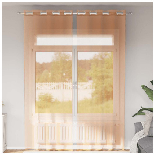 Voile curtain terracotta - curtain,