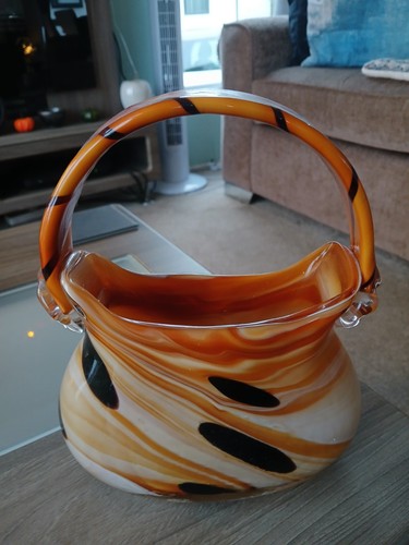 Handblown glass handbag vase - handbag,