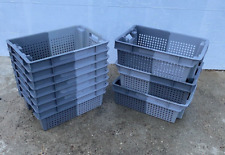 10 x Vented Nestable Stacking Euro Boxes Storage Containers 600 x 400 x 200mm