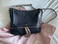 Radley navy blue leather Pickering bag with dust bag excellent condition