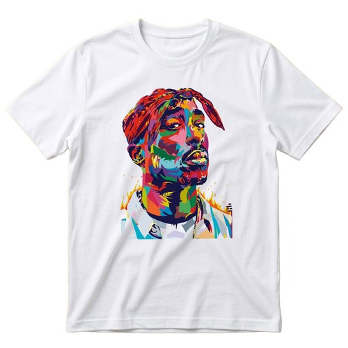 Tupac colour portrait graphic - tupac,